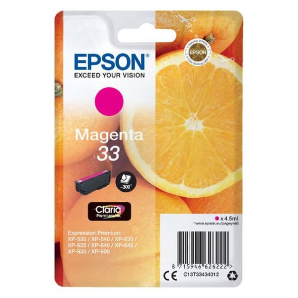 Epson Bläck T3343, 33 Original Magenta C13T33434012