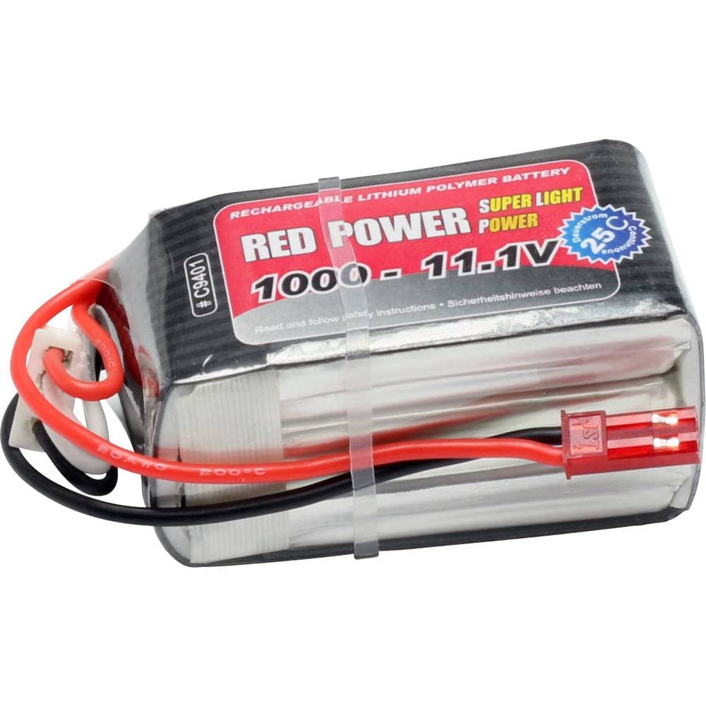 Red Power RC Batteripack (LiPo) 11.1 V 1000 mAh Antal celler: 3 25 C Softcase BEC anslutning