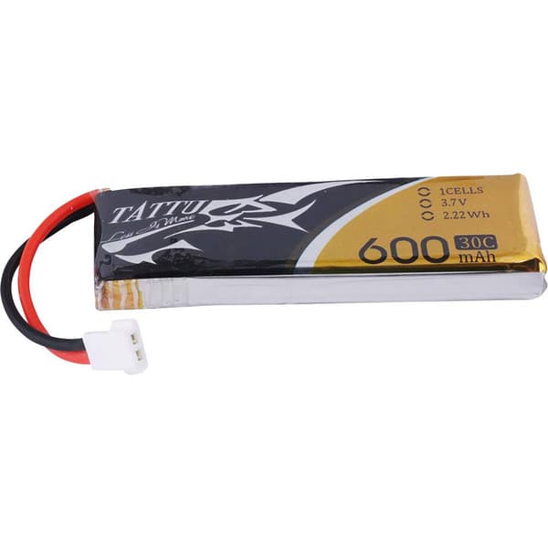 Tattu RC Batteripack (LiPo) 3.7 V 600 mAh Antal celler: 1 30 C Softcase Molex-kontakt-system