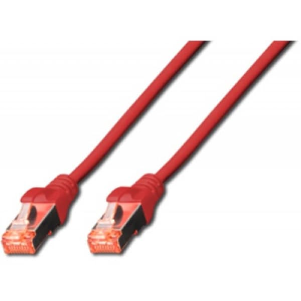 Digitus DK-1644-030/R RJ45 Nätverkkabel, Patchkabel CAT 6 S/FTP 3.00 m Röd Halogenfri, Borrade par, med låsskydd, Flams
