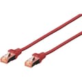 Miniatyrbild 1 av 4: Digitus DK-1644-030/R RJ45 Nätverkkabel, Patchkabel CAT 6 S/FTP 3.00 m Röd Halogenfri, Borrade par, med låsskydd, Flams
