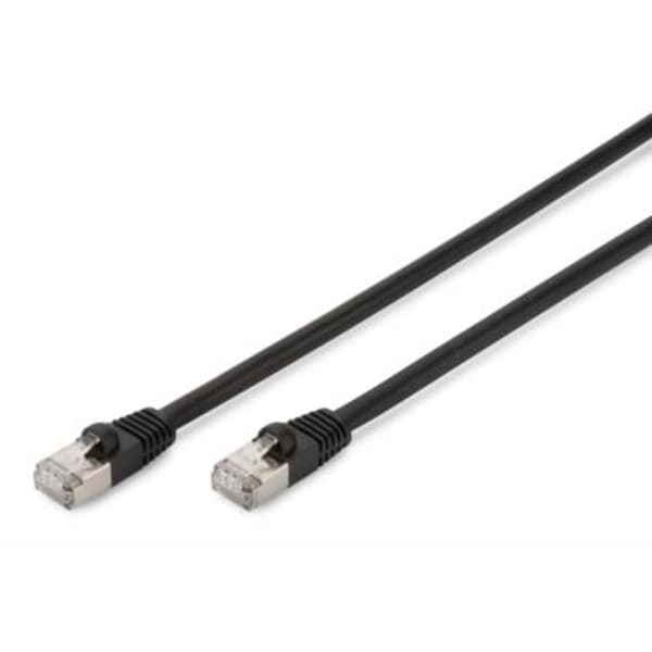 Digitus DK-1644-100/BL-OD RJ45 Nätverkkabel, Patchkabel CAT 6 S/FTP 10.00 m Svart UV-beständig, Borrade par 1 st