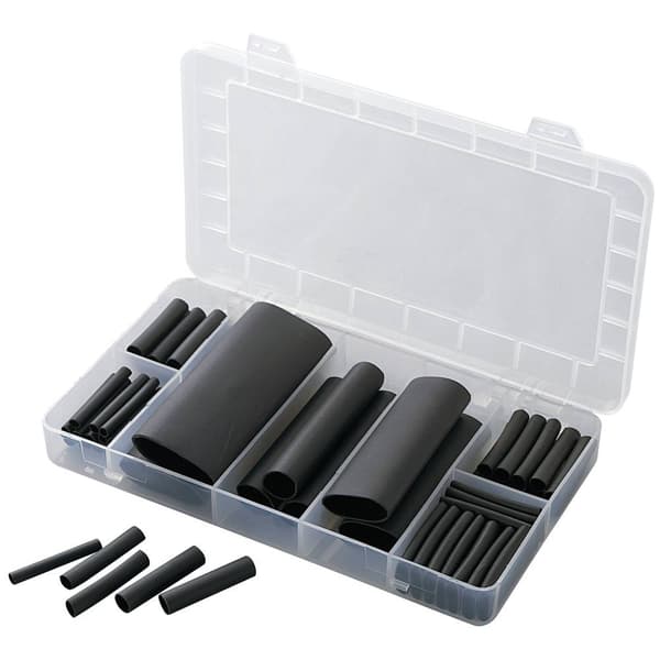 TRU COMPONENTS 1566305 Krympslang sortiment Svart Krympförhållande:3:1 52 delar