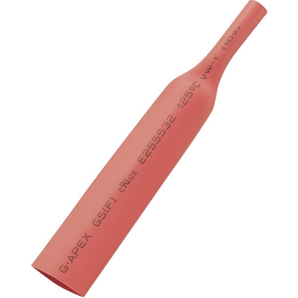 TRU COMPONENTS 1570156 Krympslang utan lim Röd 6 mm 3 mm Krympförhållande:2:1 10 m