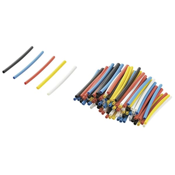 TRU COMPONENTS 1570887 Krympslang sortiment Flerfärgad 1.60 mm 0.80 mm Krympförhållande:2:1 125 st