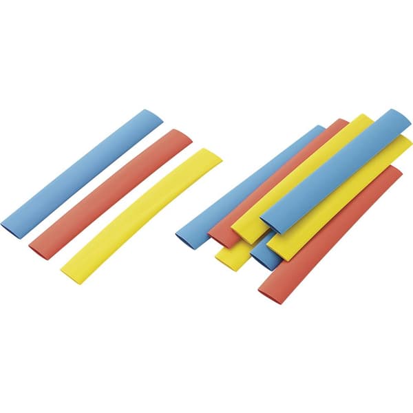 TRU COMPONENTS 1572079 Krympslang sortiment Flerfärgad 9.50 mm 4.80 mm Krympförhållande:2:1 12 st