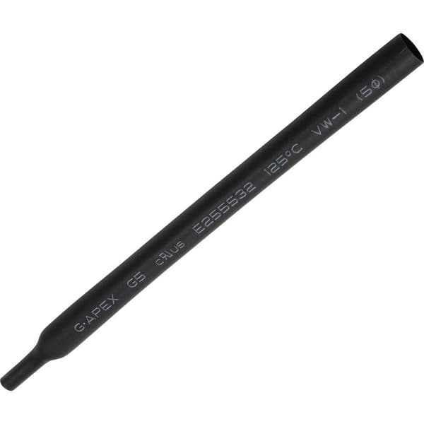 TRU COMPONENTS 1572140 Krympslang utan lim Svart 5 mm 2.50 mm Krympförhållande:2:1 10 m