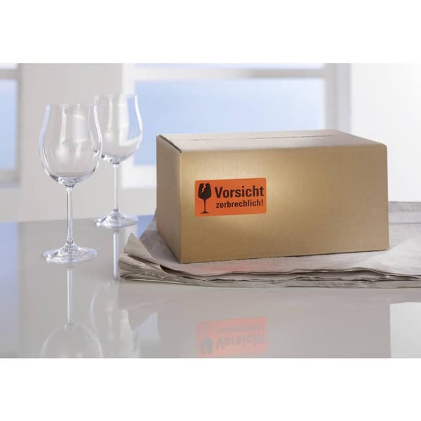 Avery-Zweckform 7211 Varningsetiketter 100 x 50 mm Papper Neonröd 200 st Permanent