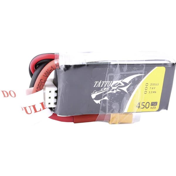 Tattu RC Batteripack (LiPo) 7.4 V 450 mAh Antal celler: 2 75 C Softcase XT30