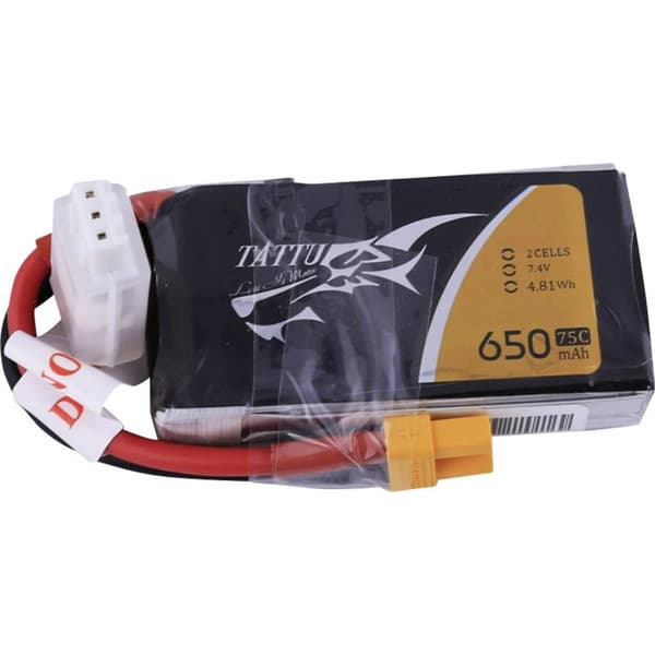 Tattu RC Batteripack (LiPo) 7.4 V 650 mAh Antal celler: 2 75 C Softcase XT30