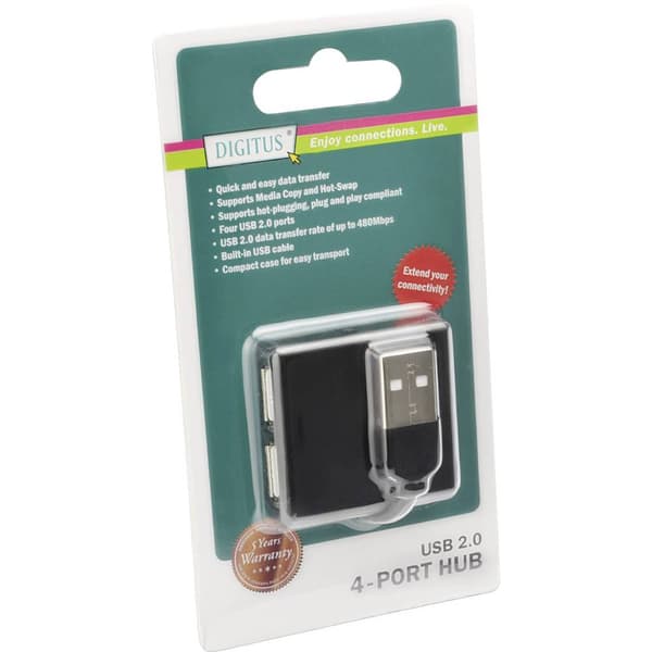 Digitus DA-70217 4 Port USB 2.0-Hub Svart