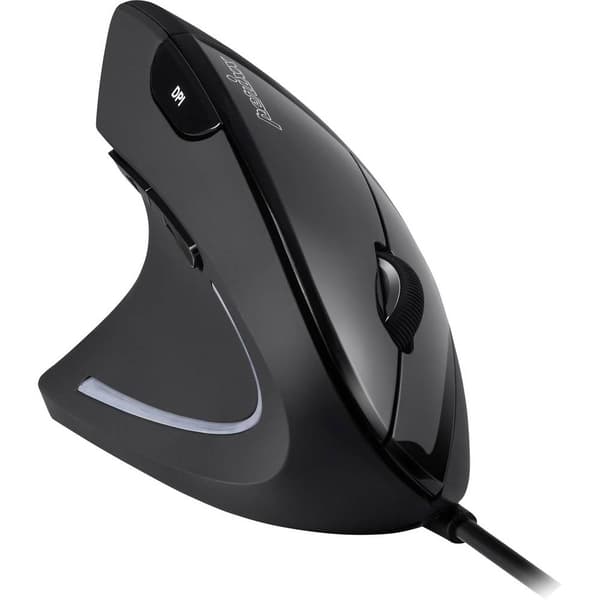 Perixx Perimice-513L Ergonomisk mus USB Optisk Svart 5 Knappar 2000 dpi Ergonomisk