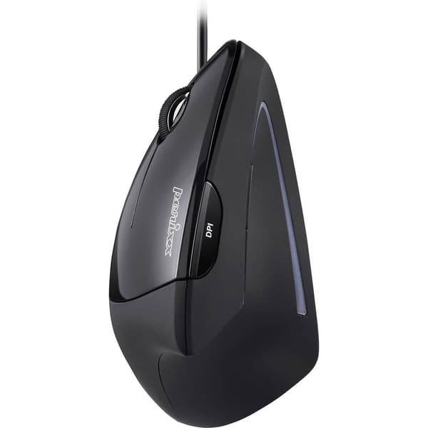 Perixx Perimice-513L Ergonomisk mus USB Optisk Svart 5 Knappar 2000 dpi Ergonomisk Svart