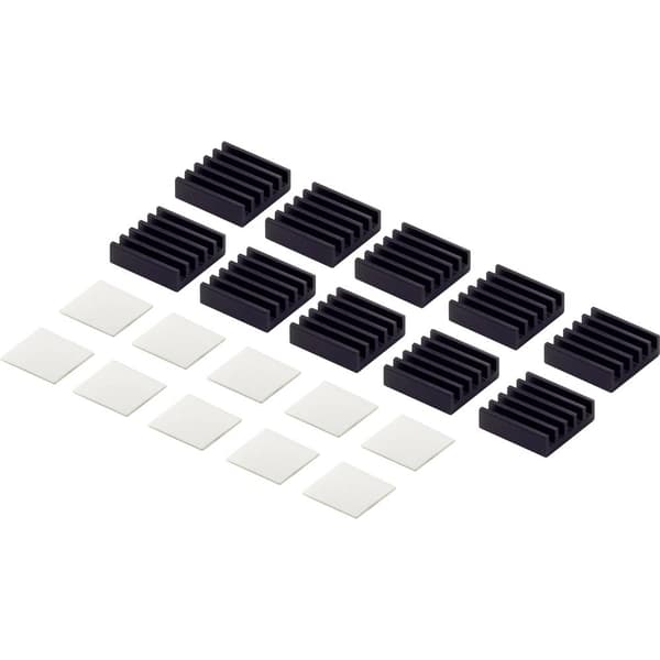 Renkforce GRK-100 Kylkropp-set Passar till: Raspberry Pi®, Banana Pi Svart 10 st