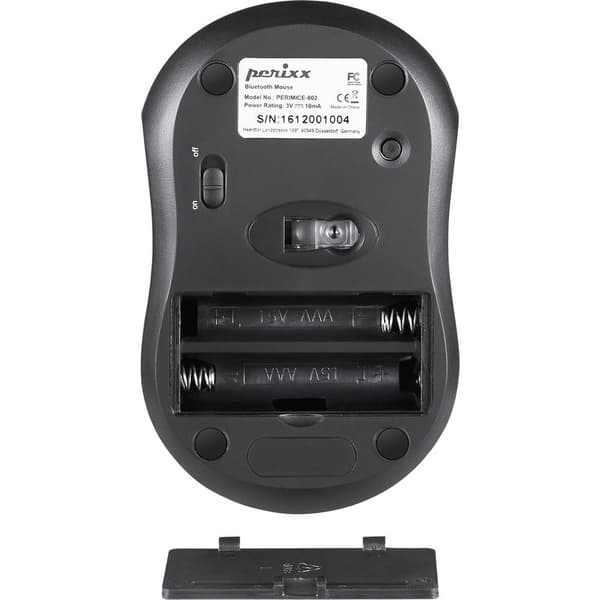 Perixx PERIMICE-802 WiFi mus Bluetooth Optisk Svart 3 Knappar 1000 dpi