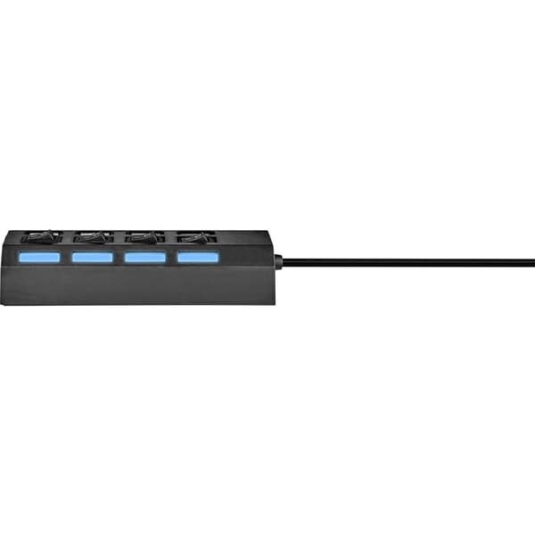 Renkforce 4 Port USB 2.0-Hub individuellt omkopplingsbara, med status-LED Svart