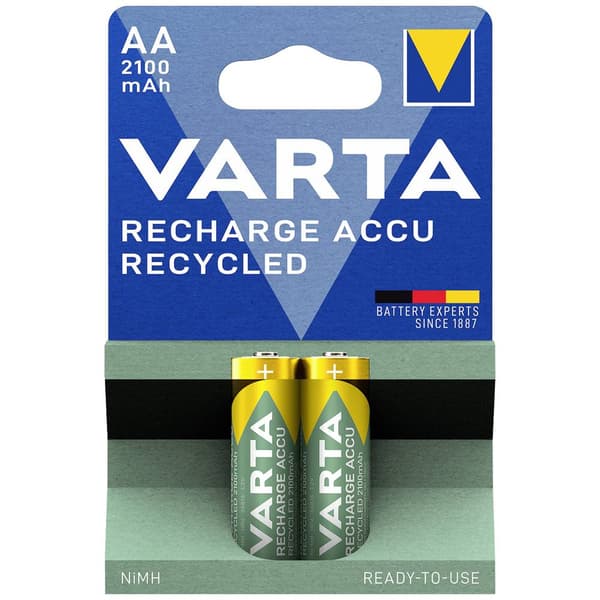 Varta RECH.AC.RECYC.AA2100mAh BLI2 Laddbart batteri AA (R6) NiMH 2000 mAh 1.2 V 2 st