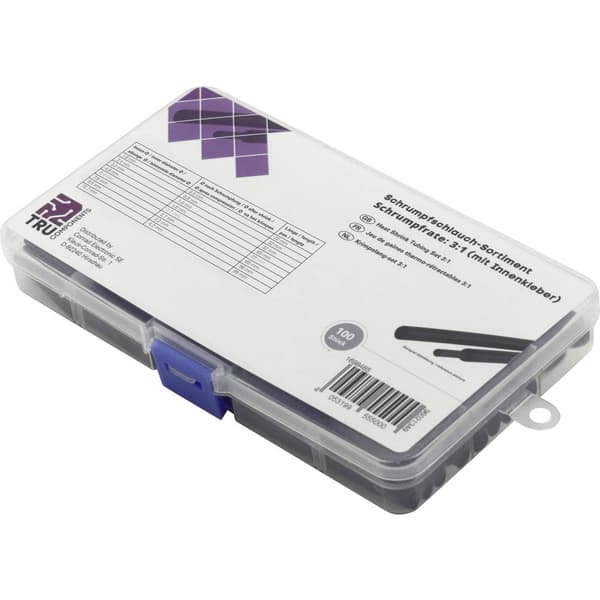 TRU COMPONENTS TC-6793940 Krympslang sortiment Svart Krympförhållande:3:1 100 st