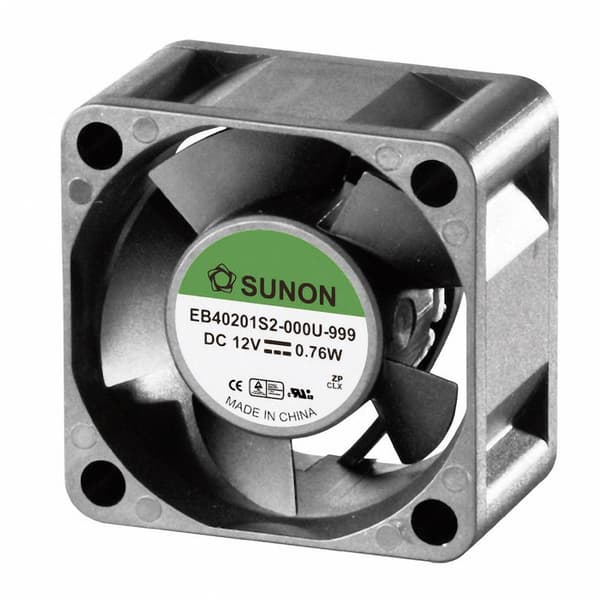 Sunon EE40201S2-1000U-999 Axialfläkt 12 V/DC 13.08 m³/h (L x B x H) 40 x 40 x 20 mm Svart