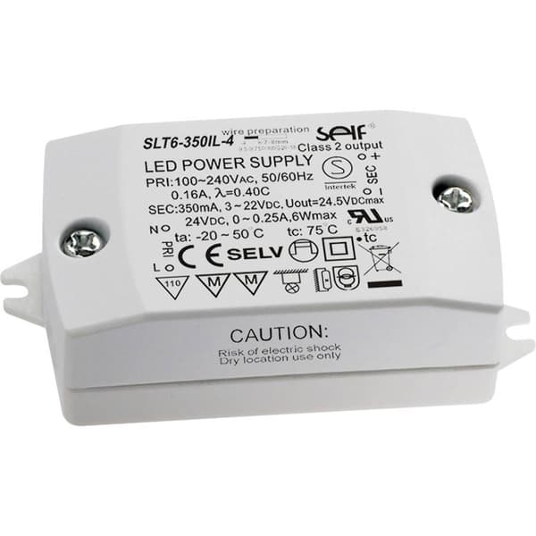 Self Electronics SLT6-350IL-4 LED driver Konstantström 7.7 W 350 mA 3 - 22 V/DC Montering på brandfarliga ytor, PFC-kre