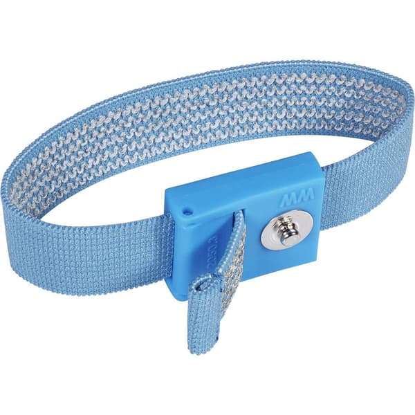 Wolfgang Warmbier 2050.750.3 ESD-handledsband Ljusblå Tryckknapp 3 mm