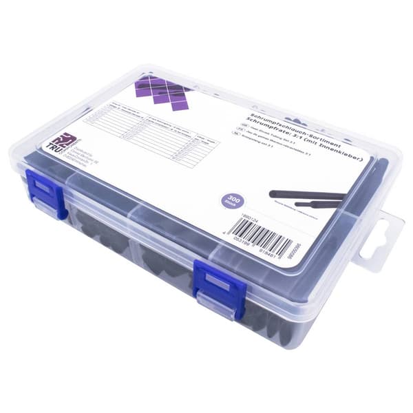 TRU COMPONENTS T1807CA006 Krympslang sortiment Svart Krympförhållande:3:1 300 delar