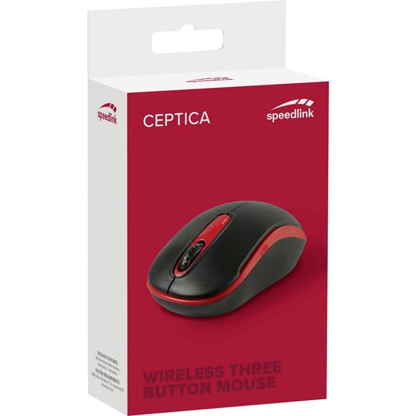 SpeedLink CEPTICA WiFi mus Trådlös Optisk Svart, Röd 3 Knappar 1600 dpi