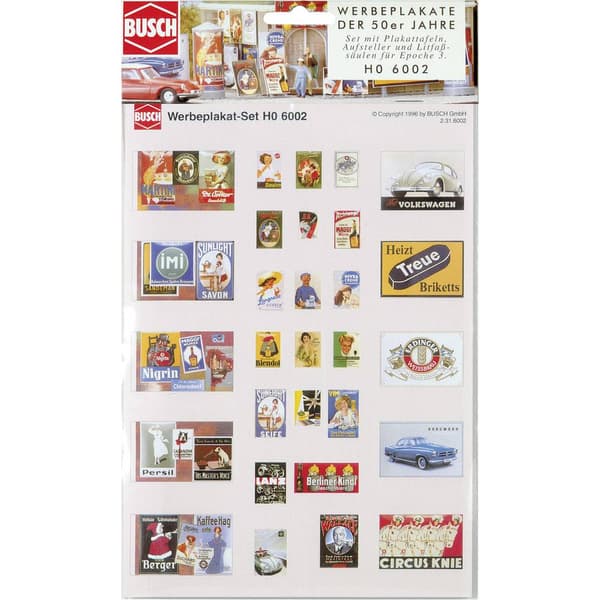 Busch 6002 H0 Reklamskyltar-set Byggsats