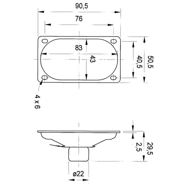 Visaton SC 5.9 ND - 4 Ohm 3.5 tum 9 cm Bredbandshögtalarelement 3 W 4 Ω Svart Magnetisk skärmning, Oval