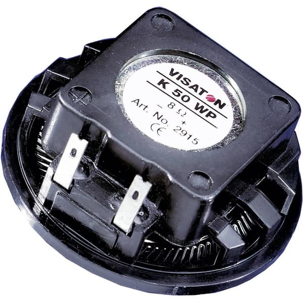 Visaton K 50 WP - 8 Ohm 2 tum 5 cm Mini-högtalarelement 2 W 8 Ω Svart Plastmembran, Fuktighetsbeständig, UV-beständig