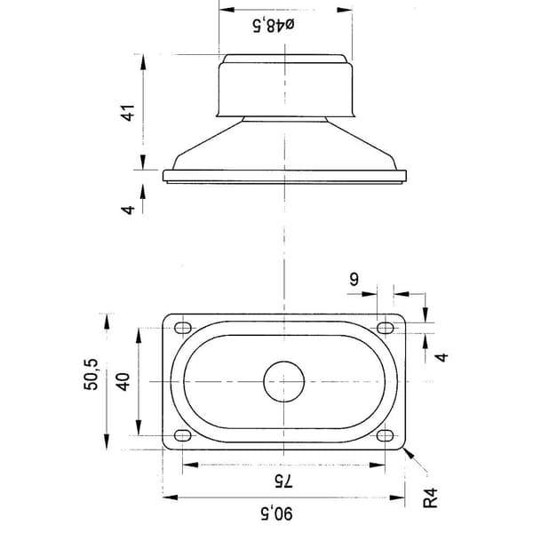 Visaton SC 5.9 - 8 Ohm 3.5 tum 9 cm Bredbandshögtalarelement 10 W 8 Ω Svart Oval, Magnetisk skärmning