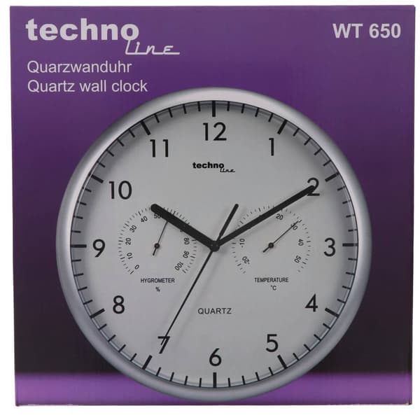 Techno Line WT 650 Kvarts Väggklocka 26 cm Silver