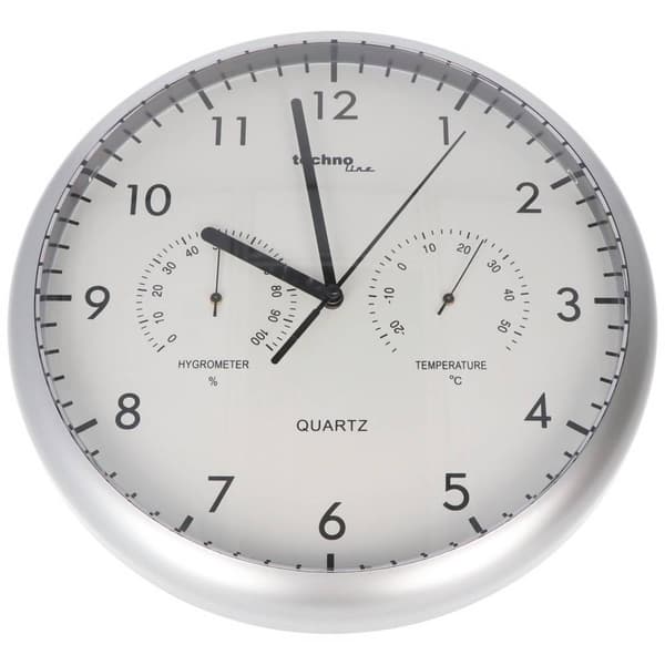 Techno Line WT 650 Kvarts Väggklocka 26 cm Silver