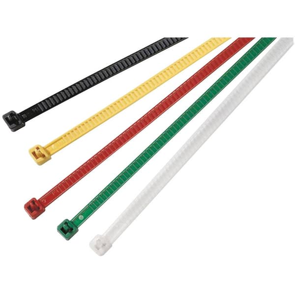 HellermannTyton 115-00004 LR55R-PA66-YE-Q1 Buntband 196 mm 4.80 mm Gul Avtagbart, Värmestabiliserad 25 st
