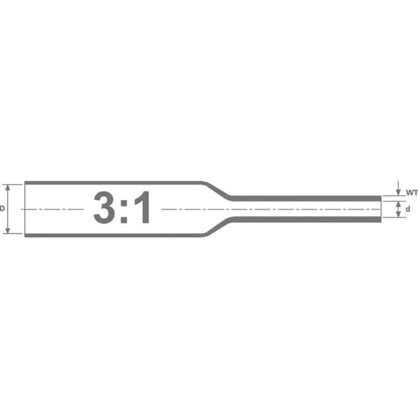HellermannTyton 319-00307 Krympslang utan lim Grön, Gul 3 mm 1 mm Krympförhållande:3:1 1 m
