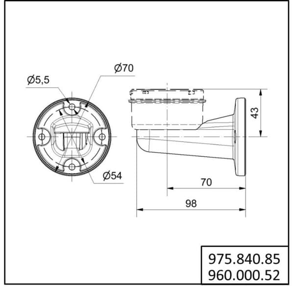 Werma Signaltechnik 975.840.85 Signalgivare monteringsvinkel Passar serie KombiSIGN 70