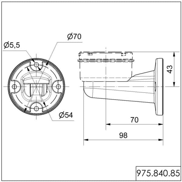 Werma Signaltechnik 975.840.85 Signalgivare monteringsvinkel Passar serie KombiSIGN 70