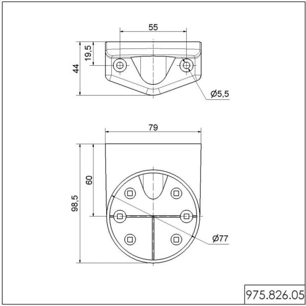 Werma Signaltechnik 975.826.05 Signalgivare fästvinkel Passar serie 826, 827