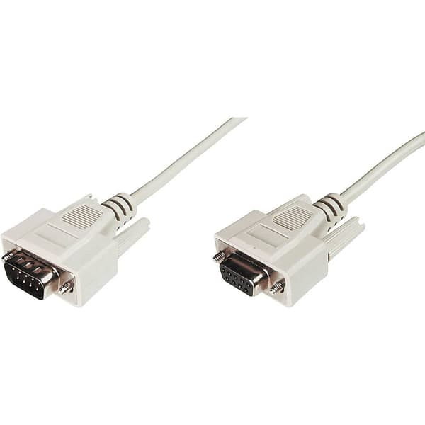 Digitus Seriell Anslutningskabel [1x D-SUB hane 9-pol - 1x D-SUB hona 9-pol] 5.00 m Beige