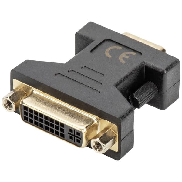 Digitus AK-320505-000-S DVI / VGA Adapter [1x DVI-hona 24+5 pol - 1x VGA hane] Svart