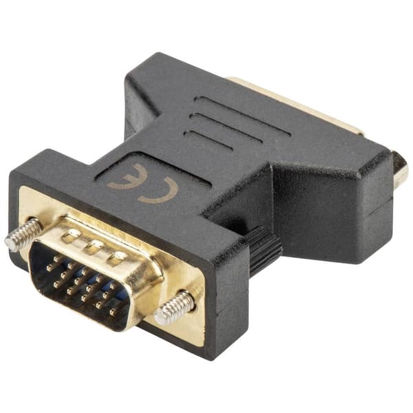 Digitus AK-320505-000-S DVI / VGA Adapter [1x DVI-hona 24+5 pol - 1x VGA hane] Svart