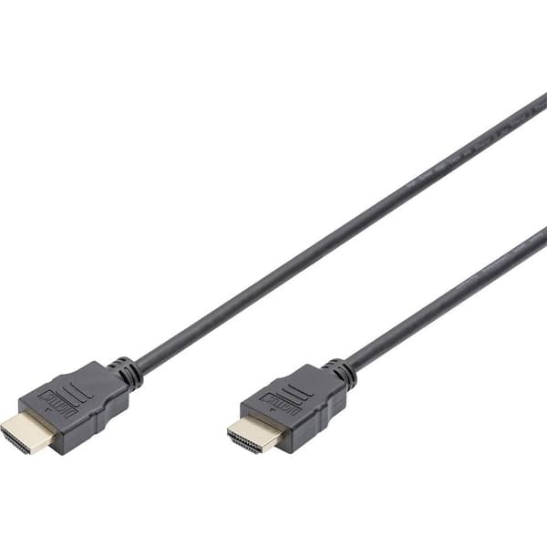 Digitus HDMI Anslutningskabel HDMI-A-kontakt, HDMI-A-kontakt 2.00 m Svart AK-330114-020-S 4K UHD, guldpläterad kontakt