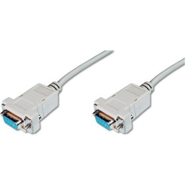 Digitus Seriell Anslutningskabel [1x D-SUB hona 9-pol - 1x D-SUB hona 9-pol] 1.80 m Beige