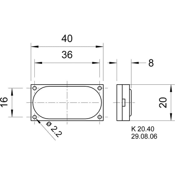 Visaton K 20.40 - 8 Ohm 1.6 tum 4 cm Mini-högtalarelement 1 W 8 Ω Oval, UV-beständig