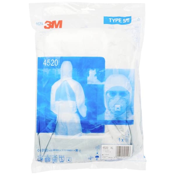 3M 4520XL Skyddsdräkt modell 4520 Storlek=XL Vit