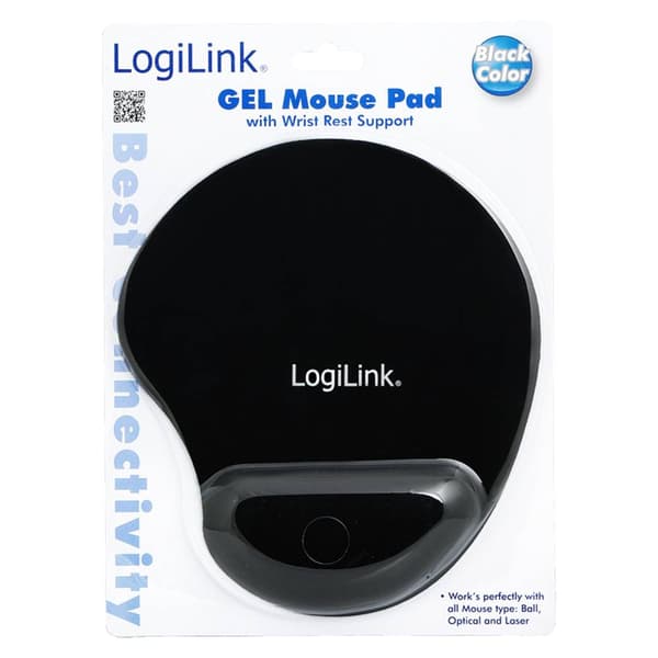LogiLink ID0027 Musmatta med handledsstöd Ergonomisk Svart