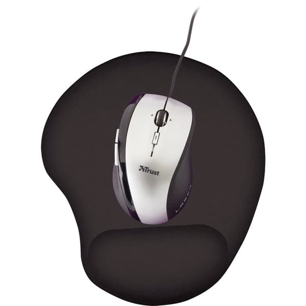 Trust Bigfoot Gel Musmatta med handledsstöd Ergonomisk Svart
