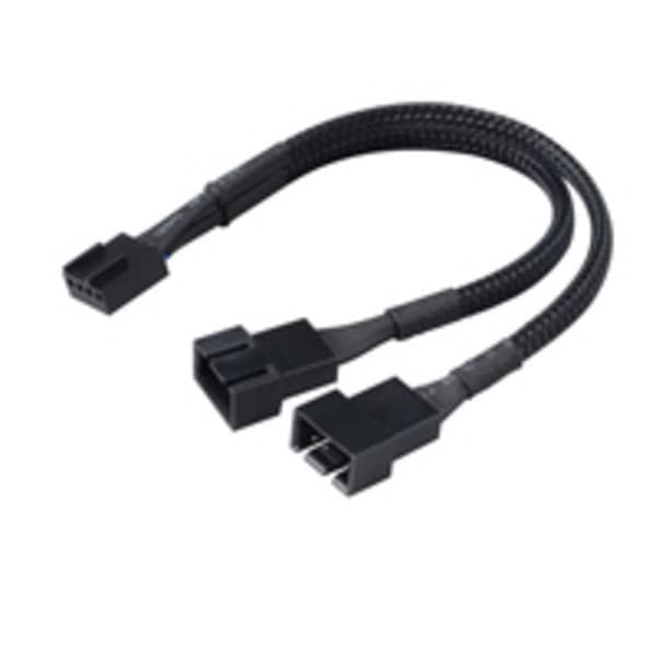 Y-kabel PC-fläkt [1x PC-fläkt hane3-pol - 1x PC-fläkt hona 4-pol] 0.15 m Svart Akasa