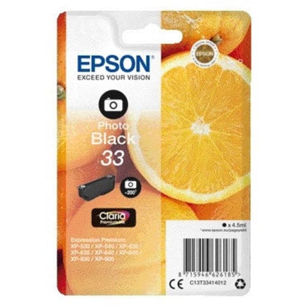 Epson Bläck T3341, 33 Original Foto Svart C13T33414012