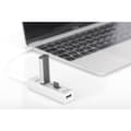 Miniatyrbild 3 av 5: Digitus DA-70243 3 Port USB 2.0-Hub med USB-C-kontakt, Aluminiumhölje, OTG, SD-kortläsare, Metallhölje Aluminium